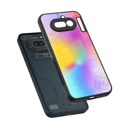 Smiley Colorburst sleek nothing phone 4a cover with tempered glass back and TPU edges