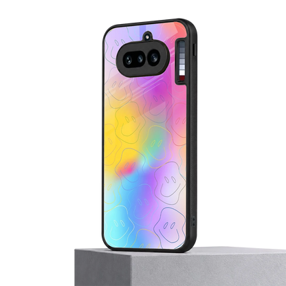 Smiley Colorburst nothing phone 4a mobile cover | shockproof glass phone case