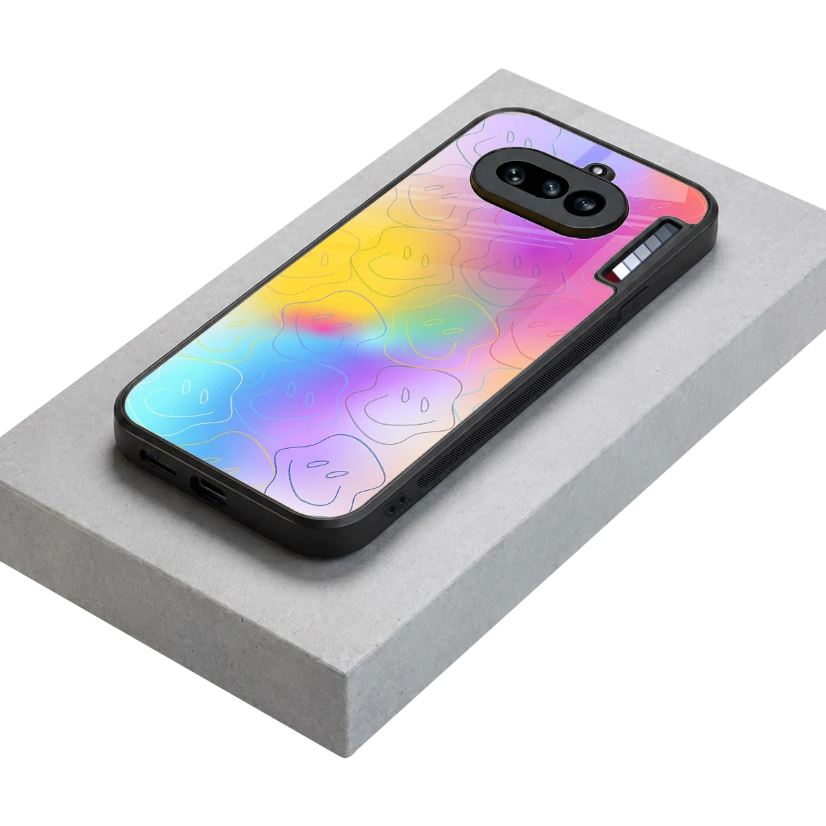 Smiley Colorburst stylish phone case for nothing phone 4a | glossy glass and slim fit