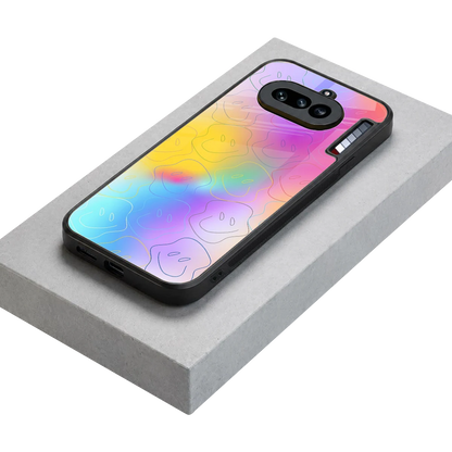 Smiley Colorburst stylish phone case for nothing phone 4a | glossy glass and slim fit