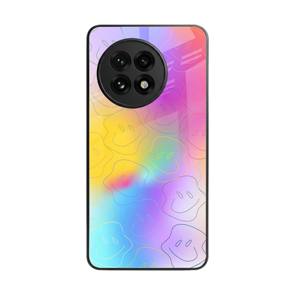 Smiley Colorburst back phone cover | glass case for oneplus 13r