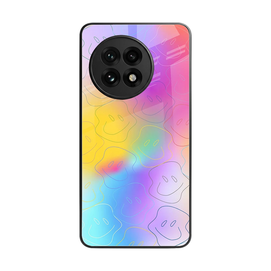 Smiley Colorburst back phone cover | glass case for oneplus 13r