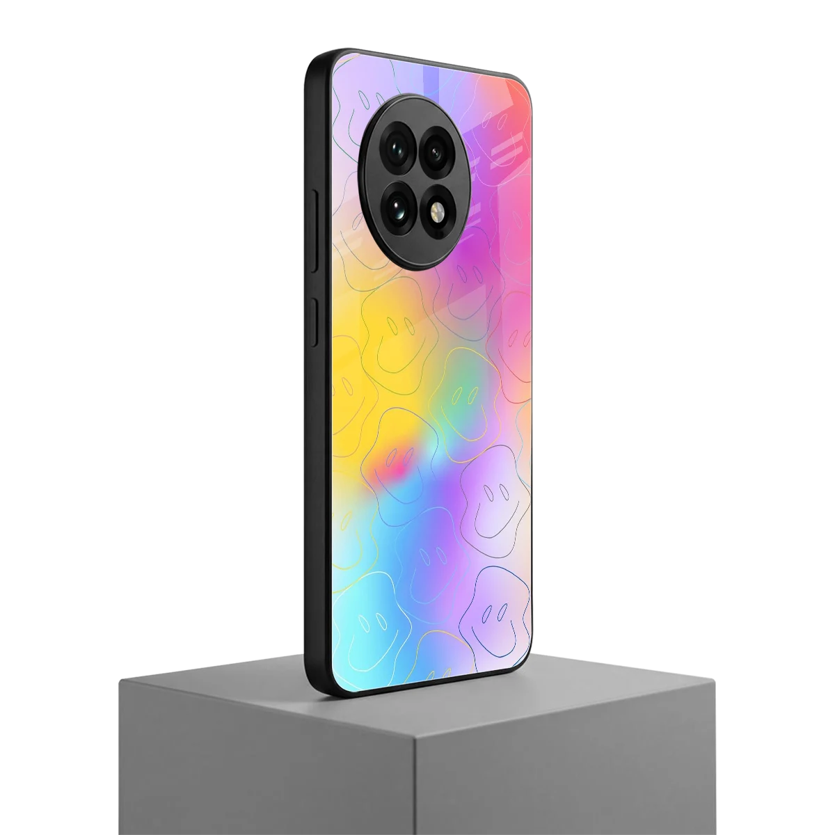 Smiley Colorburst oneplus 13r mobile cover | shockproof glass phone case