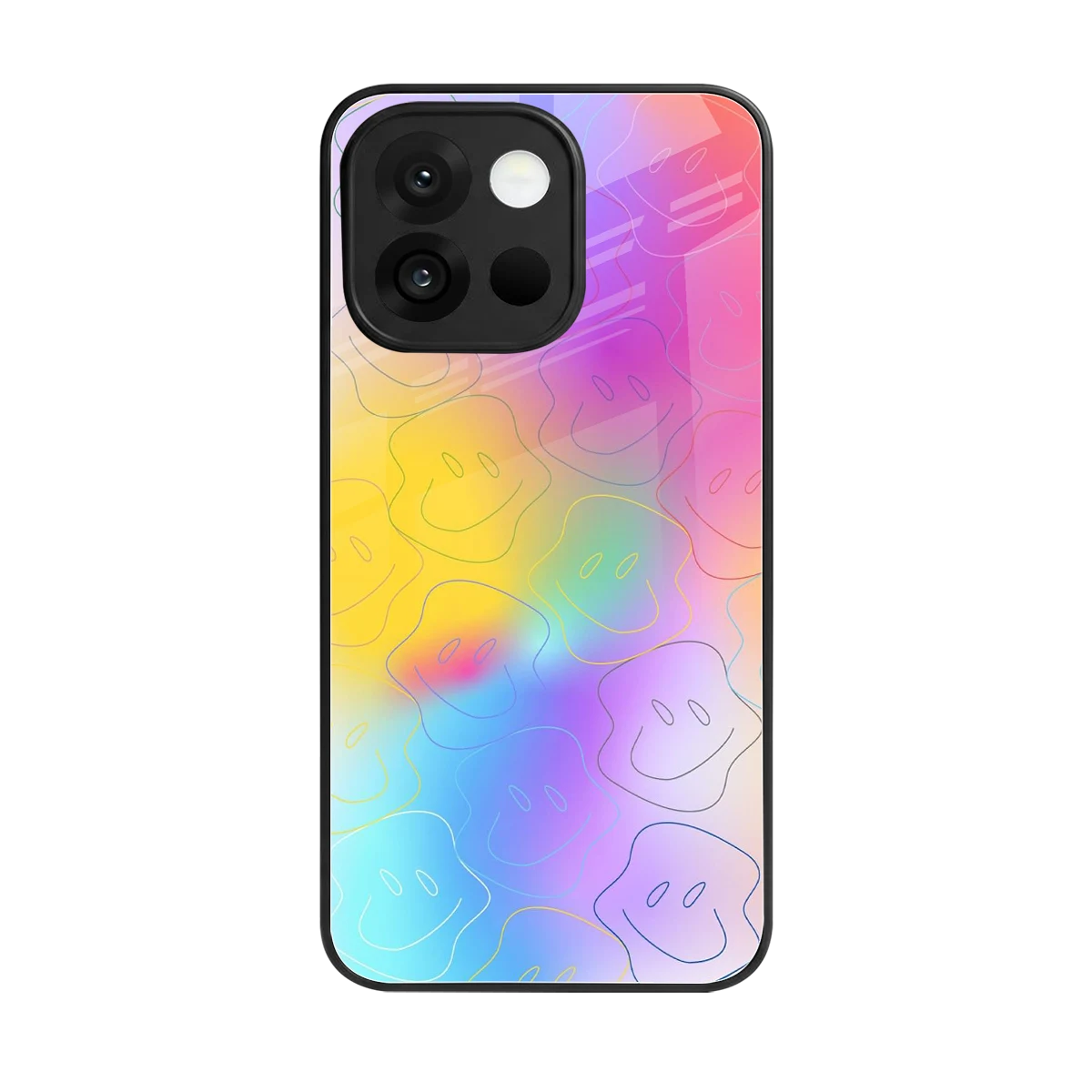 Smiley Colorburst back phone cover | glass case for oneplus 13s