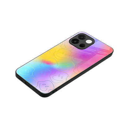 Smiley Colorburst stylish phone case for oneplus 13s | glossy glass and slim fit