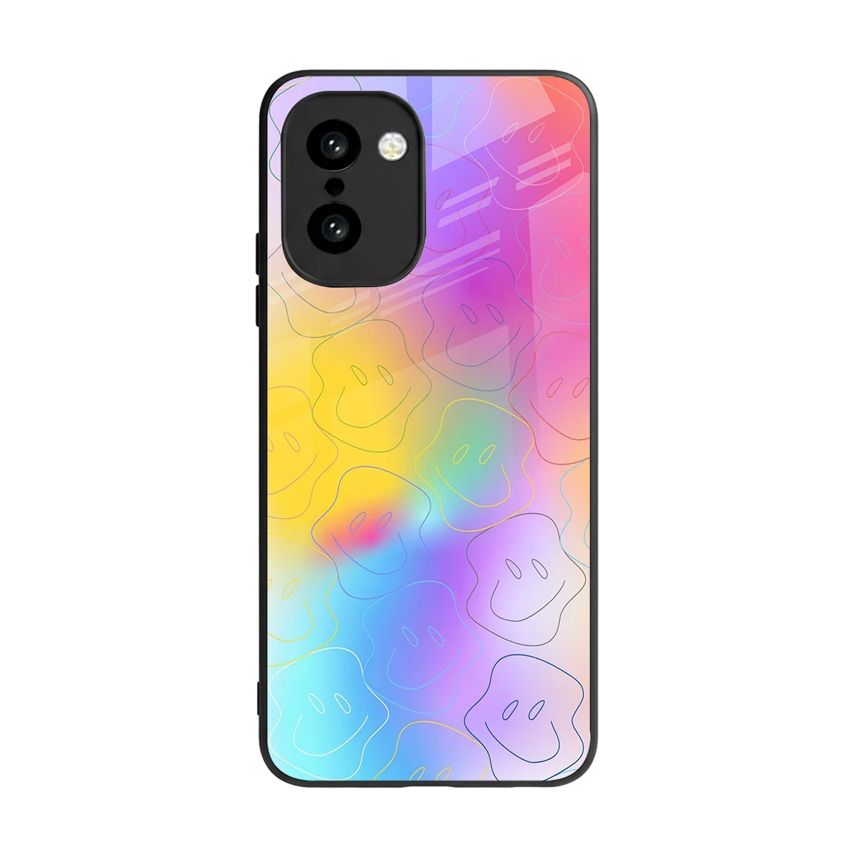 Smiley Colorburst back phone cover | glass case for oneplus 15r