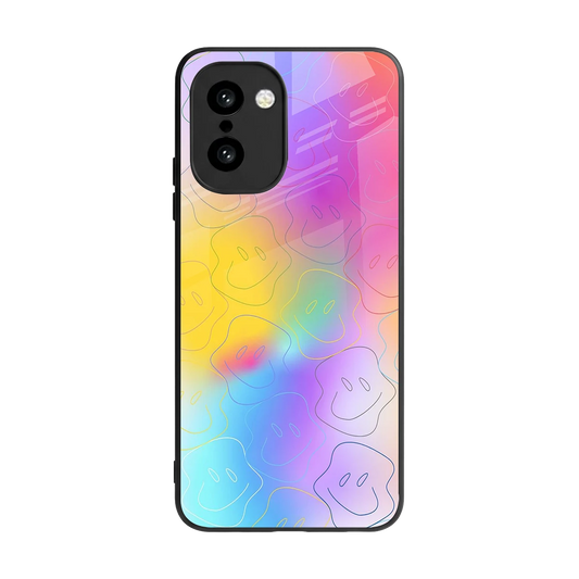 Smiley Colorburst back phone cover | glass case for oneplus 15r
