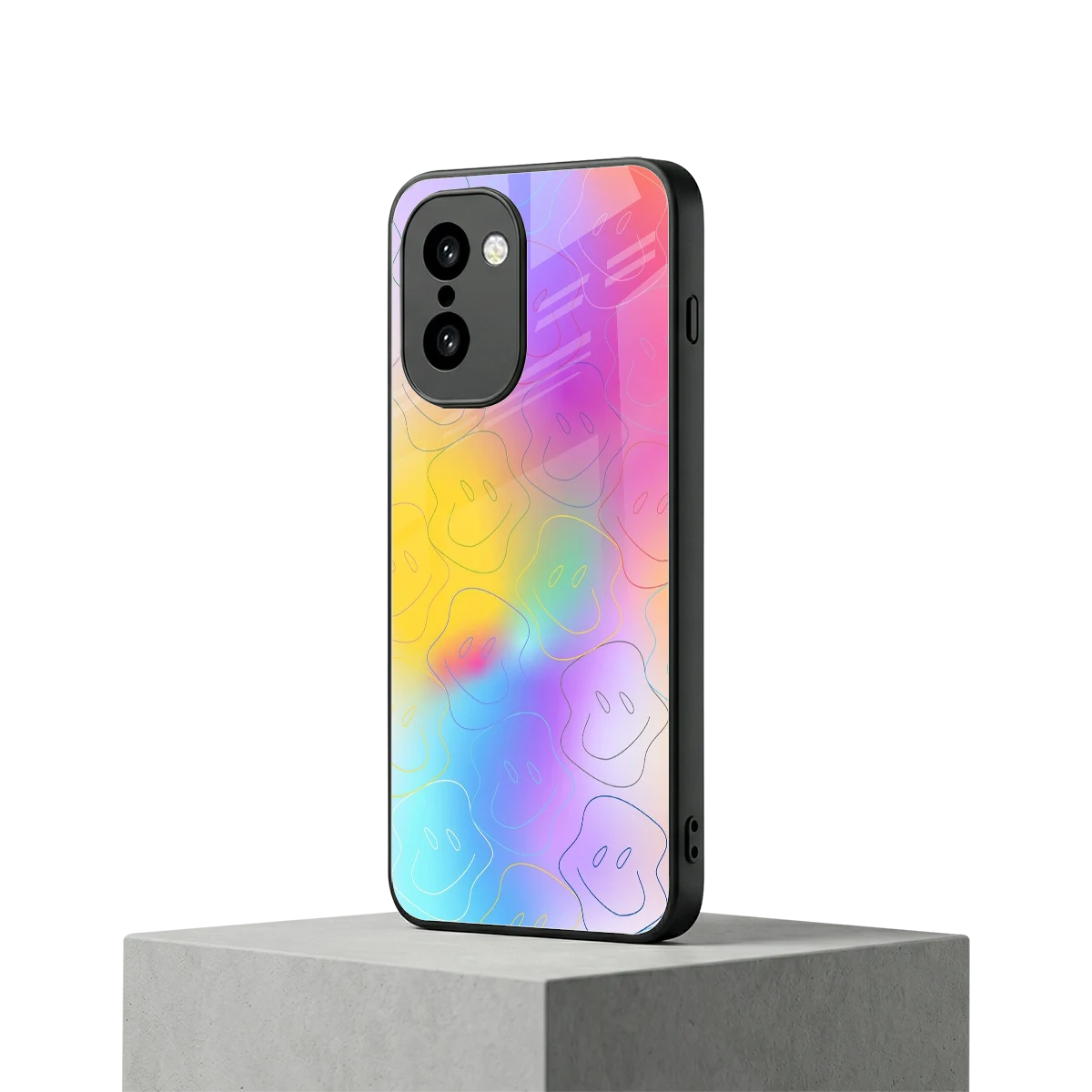 Smiley Colorburst oneplus 15r mobile cover | shockproof glass phone case