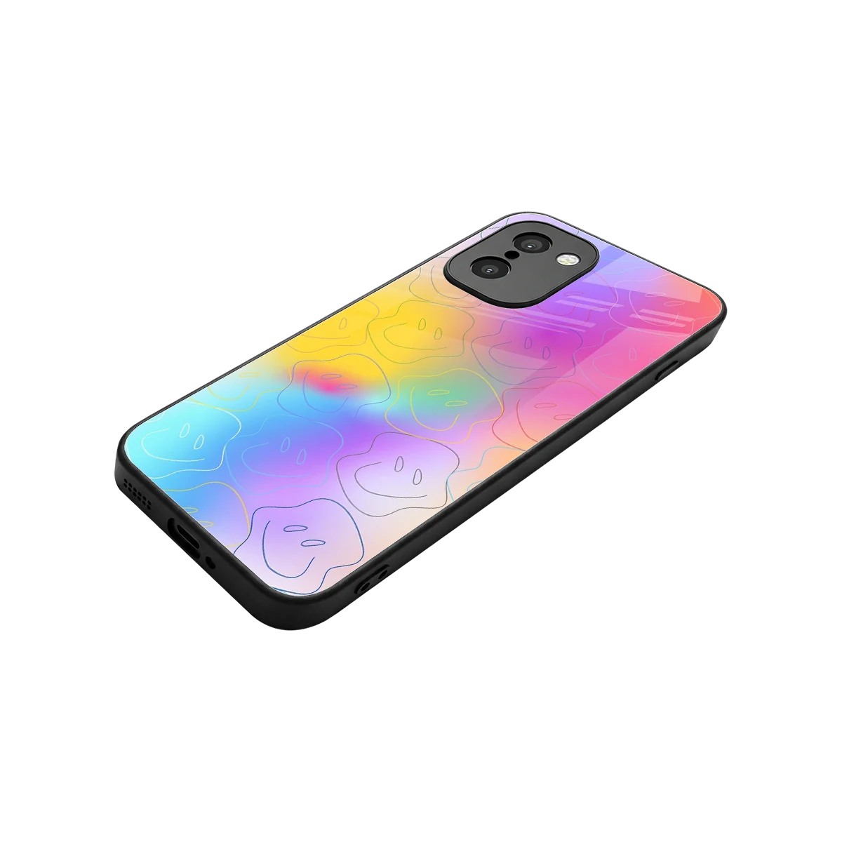 Smiley Colorburst stylish phone case for oneplus 15r | glossy glass and slim fit