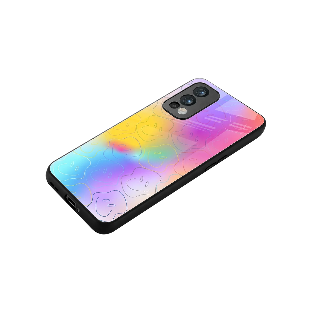 Smiley Colorburst stylish phone case for oneplus nord 2 | glossy glass and slim fit
