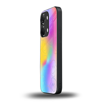 Smiley Colorburst oneplus nord 3 mobile cover | shockproof glass phone case