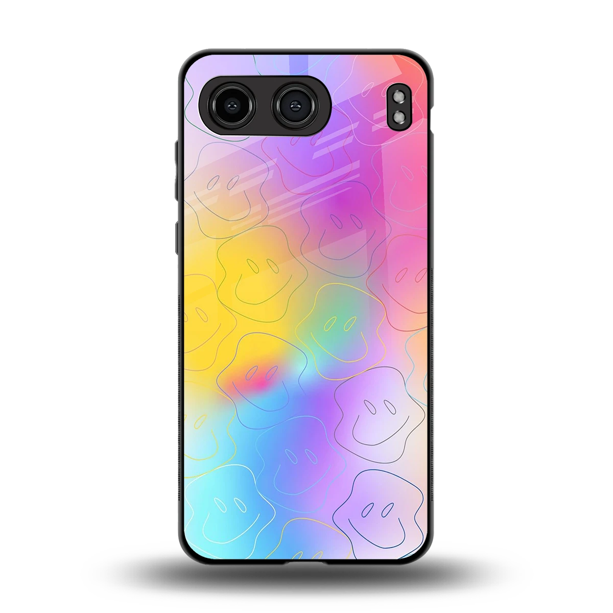 Smiley Colorburst back phone cover | glass case for oneplus nord 4