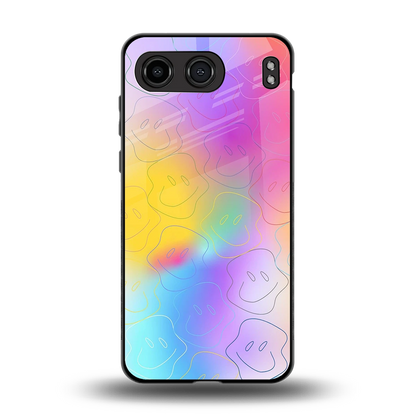 Smiley Colorburst back phone cover | glass case for oneplus nord 4