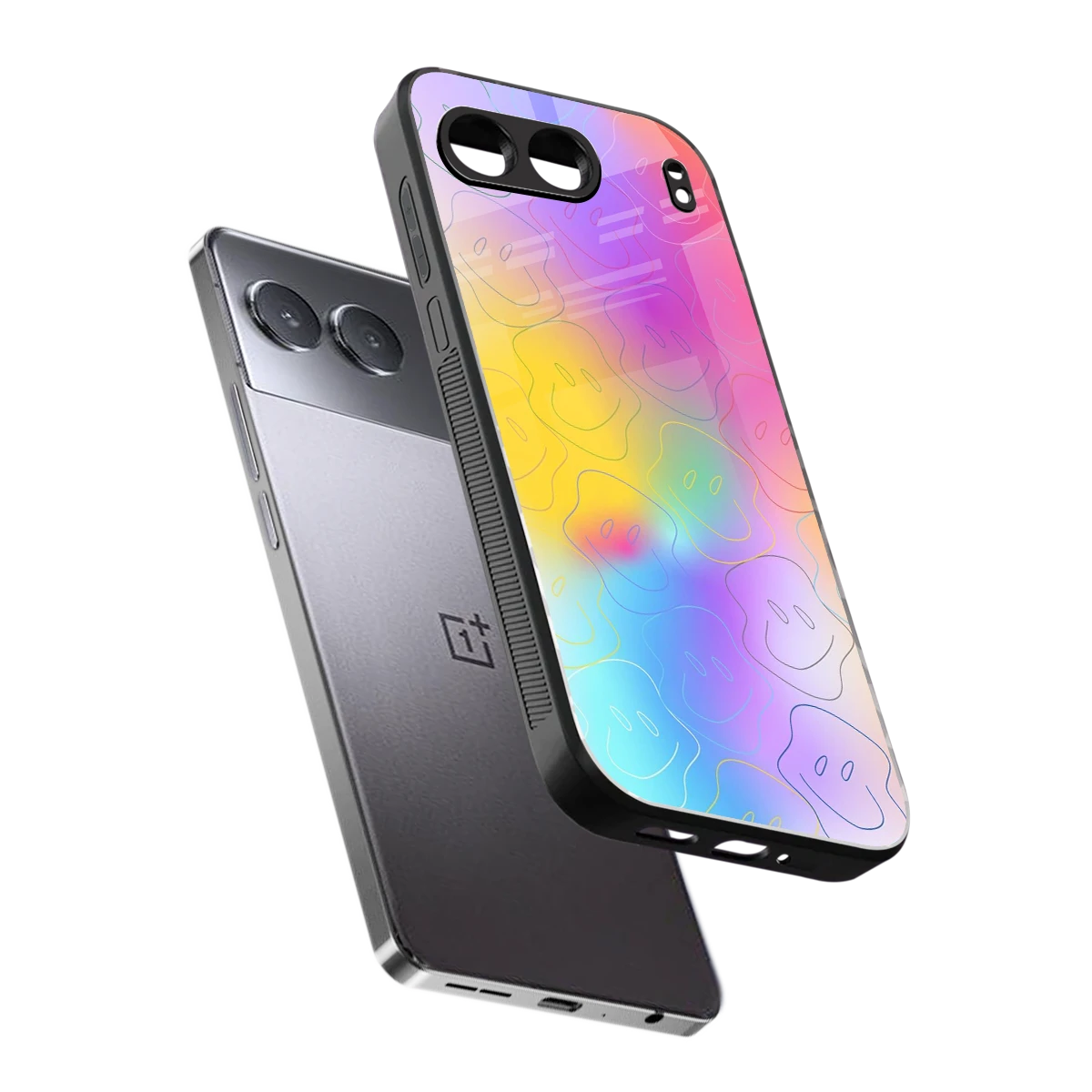 Smiley Colorburst sleek oneplus nord 4 cover with tempered glass back and TPU edges