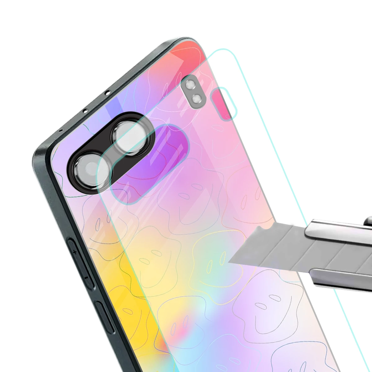 Smiley Colorburst stylish phone case for oneplus nord 4 | glossy glass and slim fit