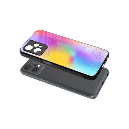 Smiley Colorburst sleek oneplus nord ce 2 lite cover with tempered glass back and TPU edges
