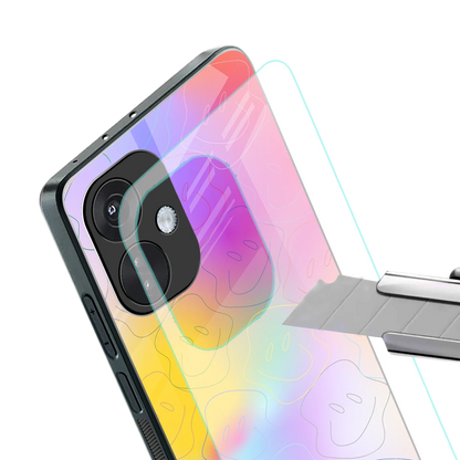 Smiley Colorburst stylish phone case for oneplus nord ce 3 | glossy glass and slim fit