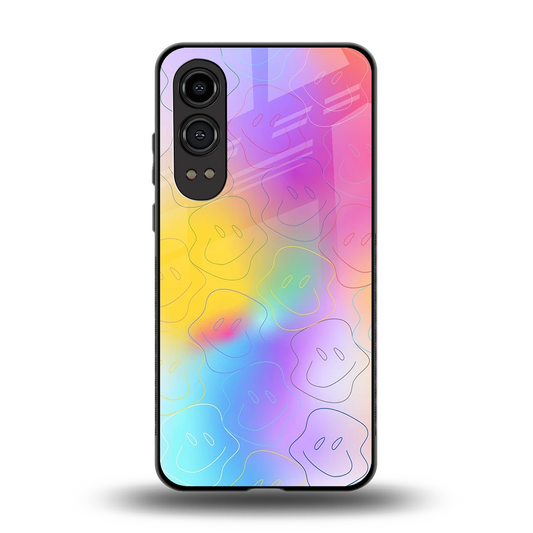 Smiley Colorburst back phone cover | glass case for oneplus nord ce 4 lite