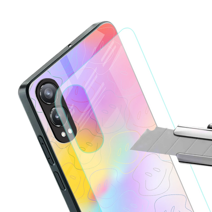 Smiley Colorburst stylish phone case for oneplus nord ce 4 lite | glossy glass and slim fit