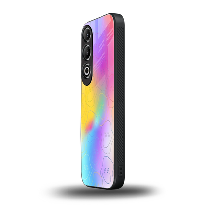 Smiley Colorburst oneplus nord ce 4 mobile cover | shockproof glass phone case