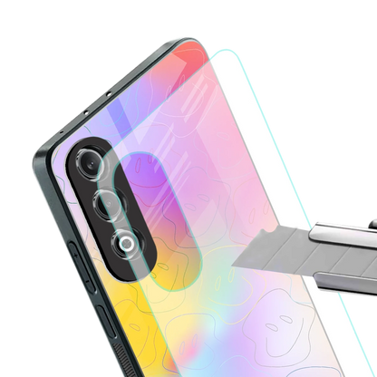 Smiley Colorburst stylish phone case for oneplus nord ce 4 | glossy glass and slim fit