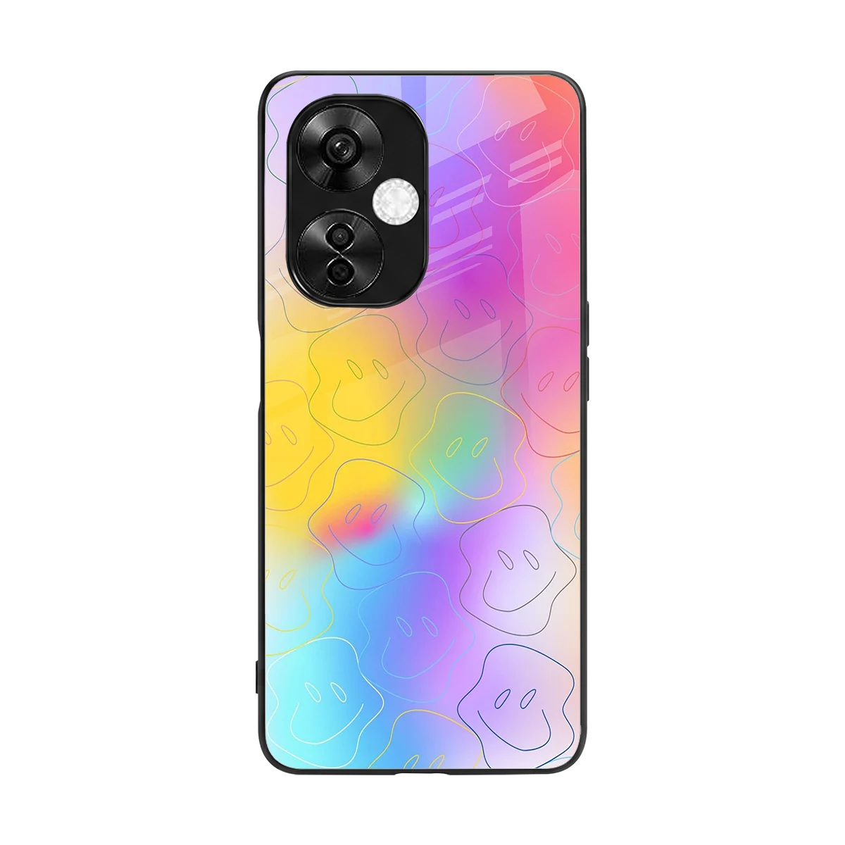 Smiley Colorburst back phone cover | glass case for oneplus nord ce 3 lite