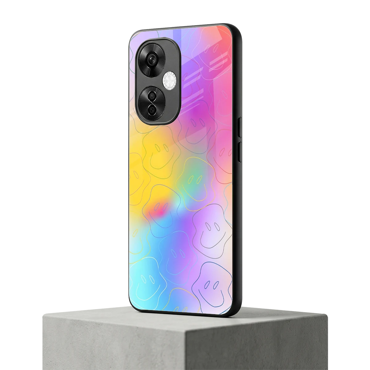 Smiley Colorburst oneplus nord ce 3 lite mobile cover | shockproof glass phone case