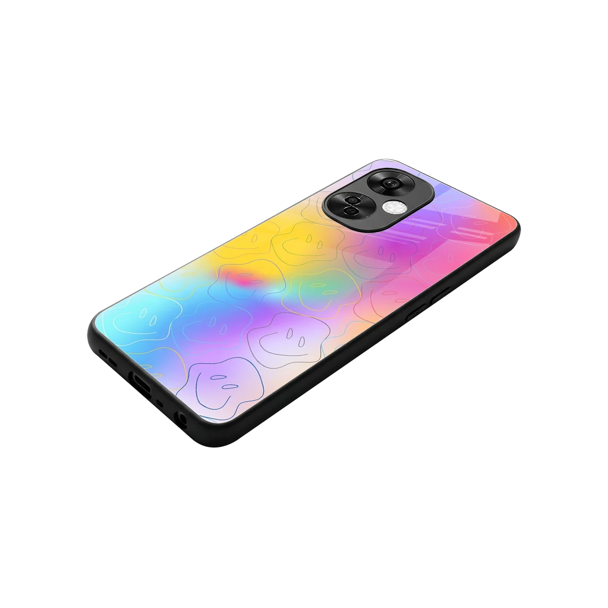 Smiley Colorburst stylish phone case for oneplus nord ce 3 lite | glossy glass and slim fit