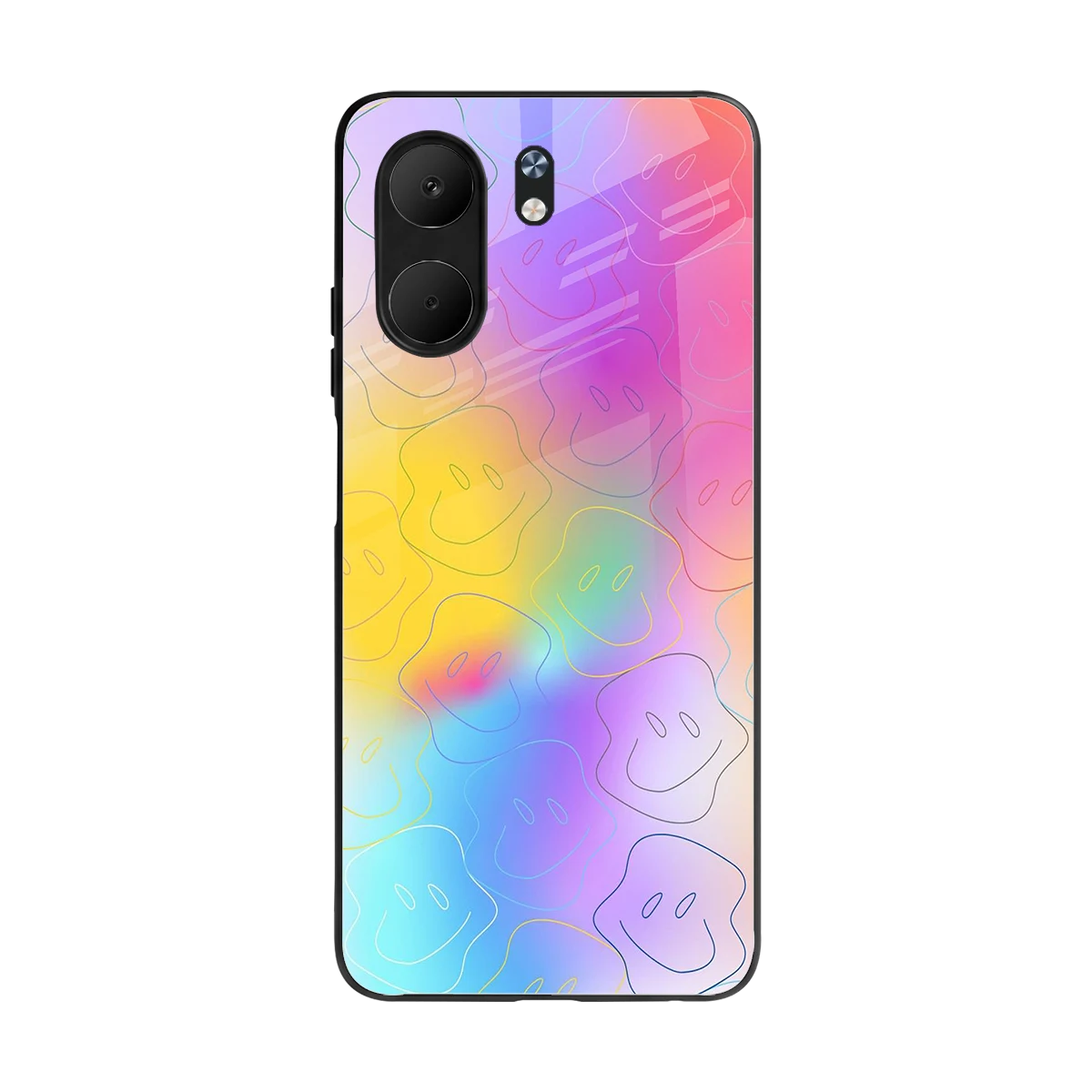 Smiley Colorburst back phone cover | glass case for oppo a5x 5g