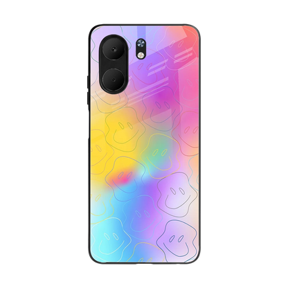 Smiley Colorburst back phone cover | glass case for oppo a5x 5g