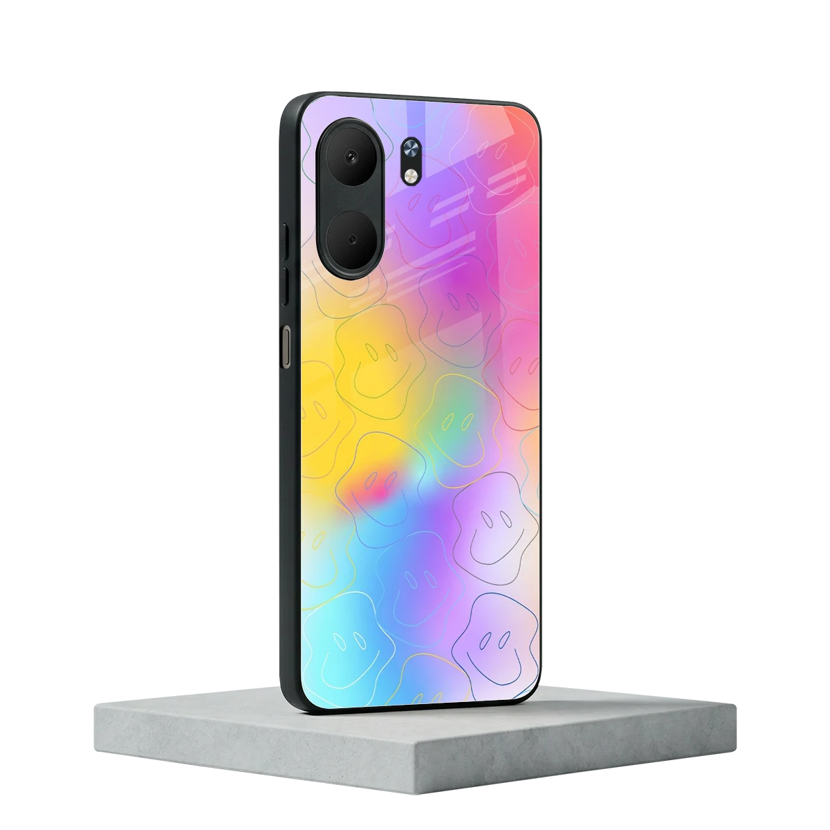 Smiley Colorburst oppo a5x 5g mobile cover | shockproof glass phone case