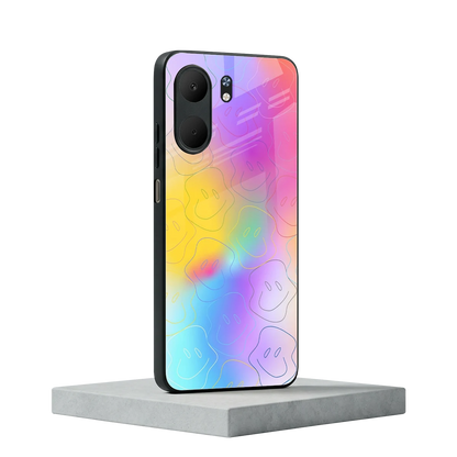 Smiley Colorburst oppo a5x 5g mobile cover | shockproof glass phone case