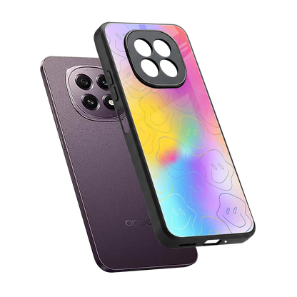 Smiley Colorburst sleek oppo f29 5g cover with tempered glass back and TPU edges