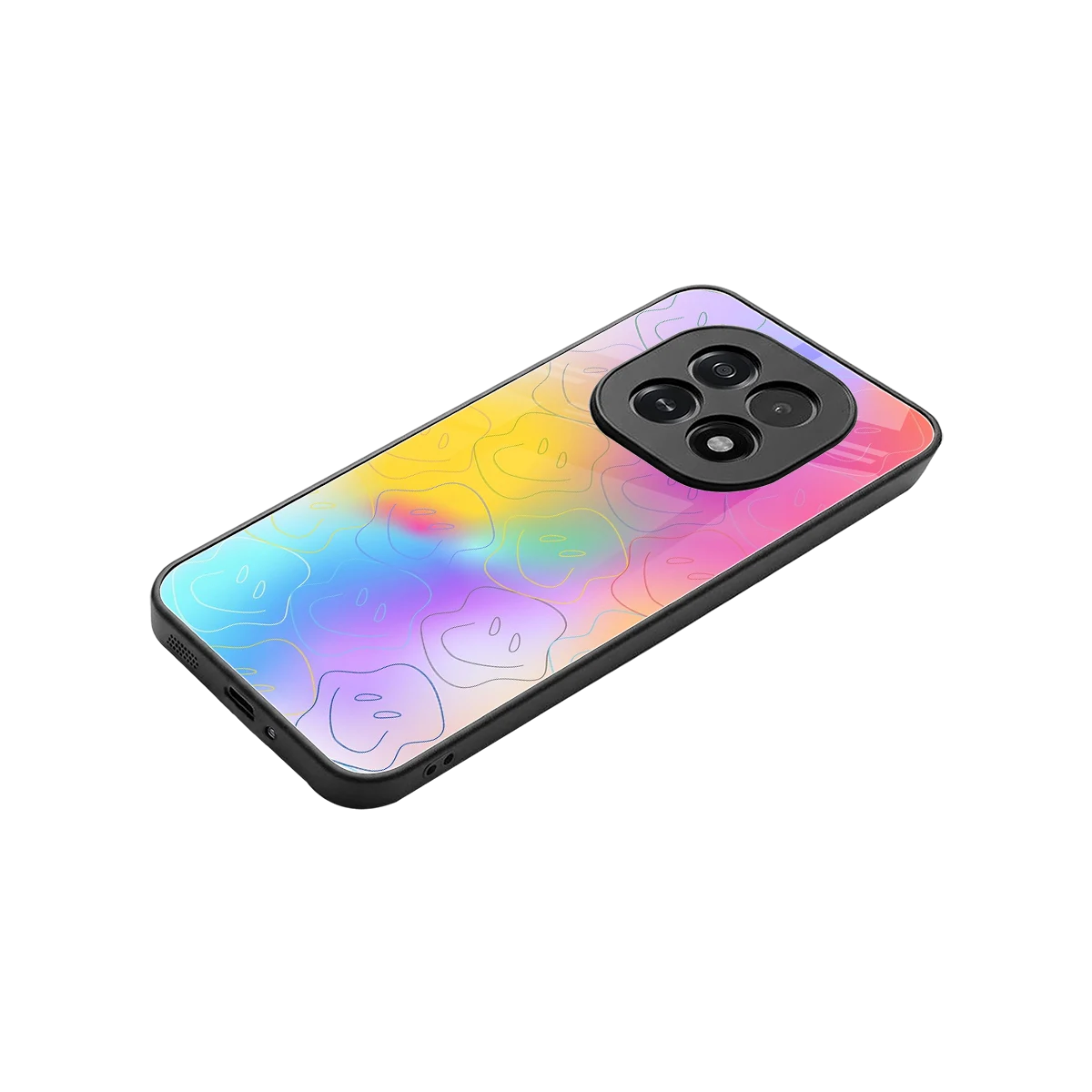 Smiley Colorburst stylish phone case for oppo f29 5g | glossy glass and slim fit