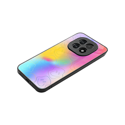 Smiley Colorburst stylish phone case for oppo f29 5g | glossy glass and slim fit