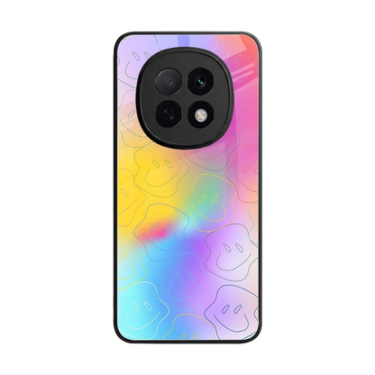 Smiley Colorburst back phone cover | glass case for oppo f29 pro 5g
