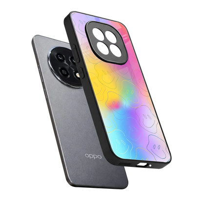 Smiley Colorburst sleek oppo f29 pro 5g cover with tempered glass back and TPU edges