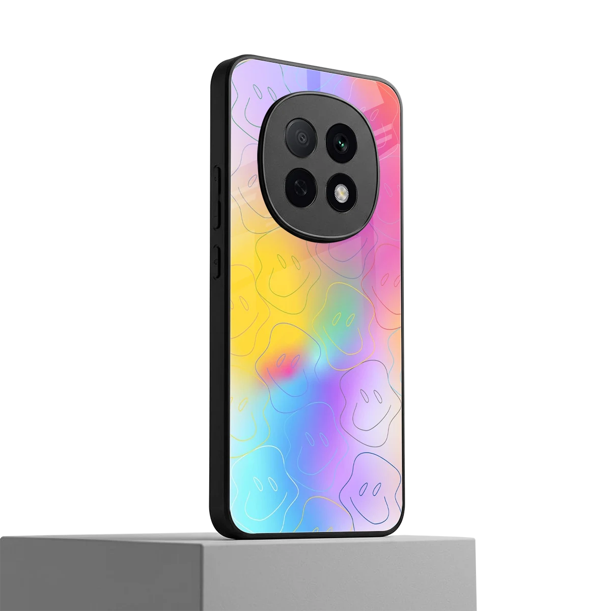 Smiley Colorburst oppo f29 pro 5g mobile cover | shockproof glass phone case