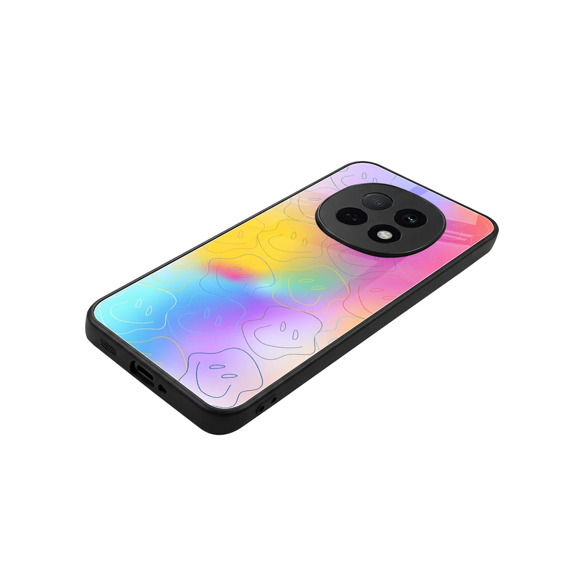 Smiley Colorburst stylish phone case for oppo f29 pro 5g | glossy glass and slim fit