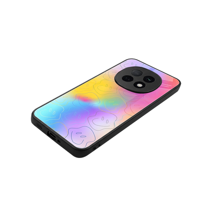 Smiley Colorburst stylish phone case for oppo f29 pro 5g | glossy glass and slim fit