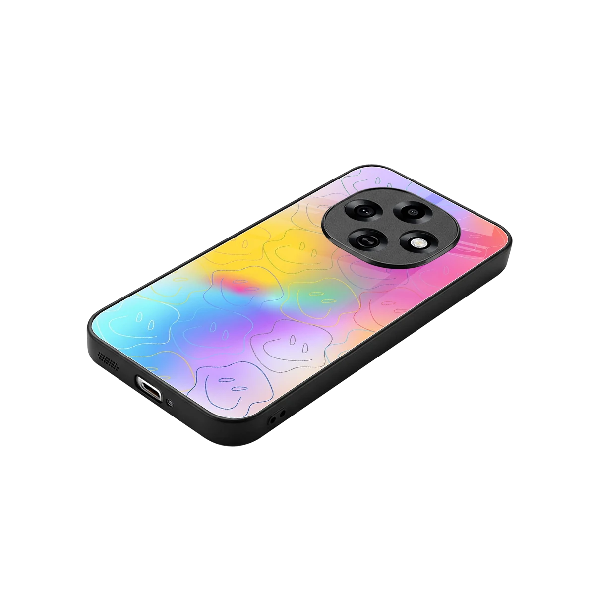 Smiley Colorburst stylish phone case for oppo f31 pro 5g | glossy glass and slim fit