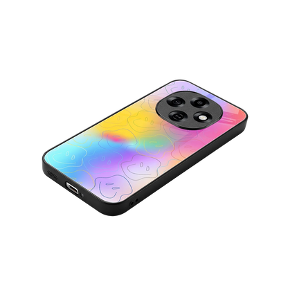 Smiley Colorburst stylish phone case for oppo f31 pro 5g | glossy glass and slim fit