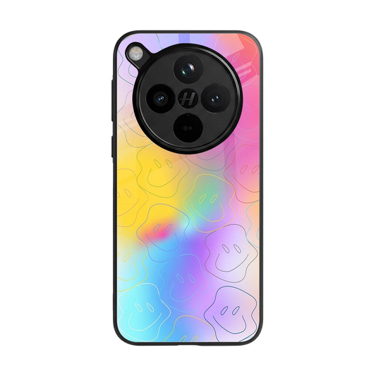 Smiley Colorburst back phone cover | glass case for oppo find x8