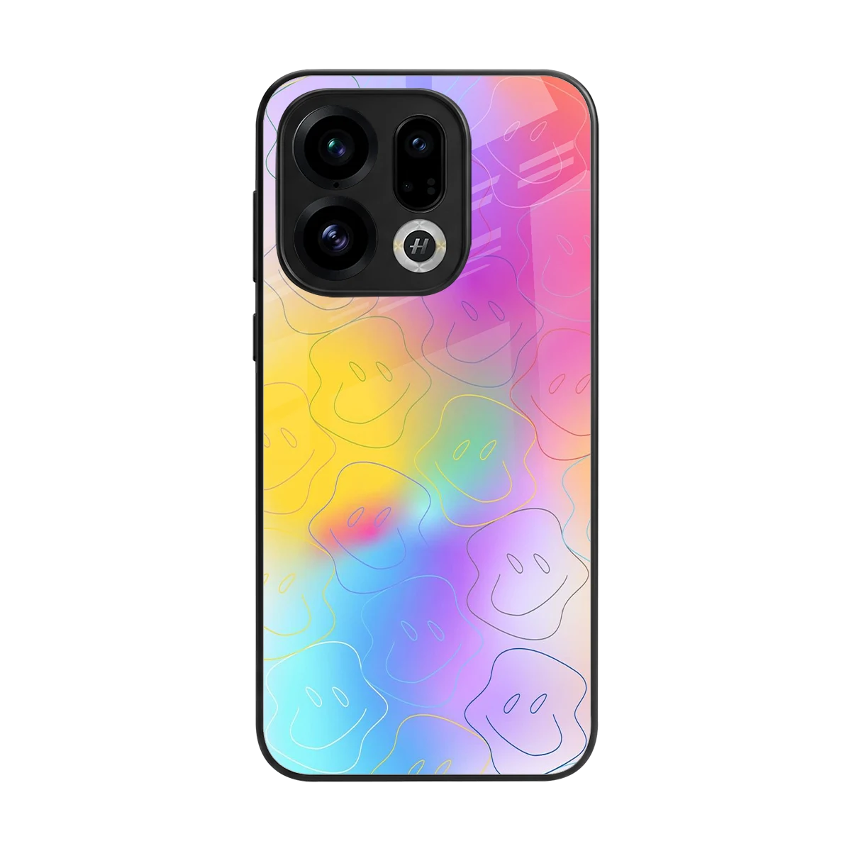 Smiley Colorburst back phone cover | glass case for oppo find x9