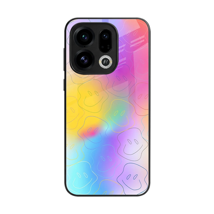 Smiley Colorburst back phone cover | glass case for oppo find x9