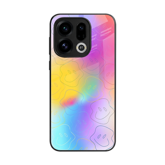 Smiley Colorburst back phone cover | glass case for oppo find x9