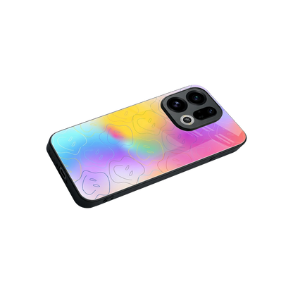Smiley Colorburst stylish phone case for oppo find x9 | glossy glass and slim fit