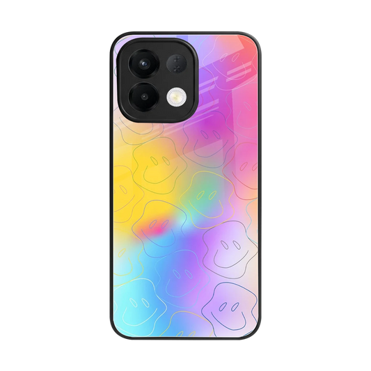Smiley Colorburst back phone cover | glass case for oppo k13 5g