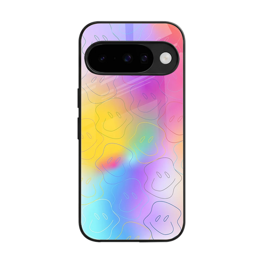 Smiley Colorburst back phone cover | glass case for google pixel 10