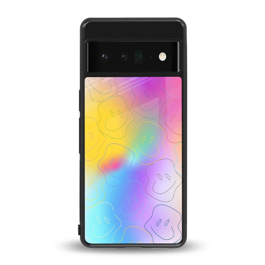 Smiley Colorburst back phone cover | glass case for google pixel 6 pro